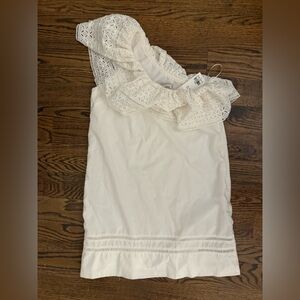 White Eyelet Ruffle A&F Dress